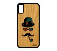 utaupia Cover in silicone per iPhone X legno ritratto cappello melone blu signor Swag 4G per iPhone X