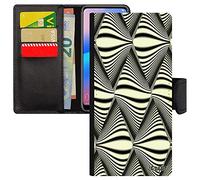 utaupia Cover per Apple iPhone 15 Pro Max Portafoglio Illusione di Ottica Effetto Nero Protezione Magia Originale Onda Arte Visiva Triangolo