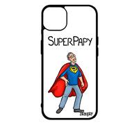 utaupia Cover per iPhone 14+ Plus Silicone Super Papy Comico Mobile Drole Comics Case Grandi Peres Portatile Bambino Heros Bianco Bumper