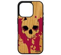 utaupia Cover per iPhone 16 Pro Legno Silicone Teschio Della Morte Custodia Colorata Mobile Old School Fantastica Emo Macchia Pittura A Buon Mercato Rosa