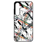 utaupia Cover per Samsung Galaxy S24 FE in silicone a quadretti Tartan Custodia originale geometrica nera colorata di protezione unica in metallo moderno mobile