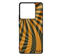 utaupia Cover per Xiaomi Redmi Note 13 Pro 5G Legno Silicone Illusione di Ottica Fondo Solido Sole Modello Geometria Effetto Giallo Custodia Regalo