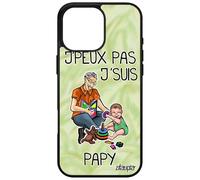 utaupia J'peux Pas j'is Papy per iPhone 16 Pro Max Silicone Io Rigida Papi jpeux Antiurto Verde Regalo Festa dei Grandi Peres