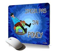 utaupia Tappetino per mouse morbido j'peux Pas J'Ai Pony Accessorio per computer flessibile e comico fumetto testo, cavallo drole e unico umorismo Aqua