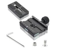 UTEBIT Morsetto Piastra Sgancio Rapido 70mm per Arca Swiss, Universale per Treppiede e Fotocamera con Adattatori Vite 1/4'' e 3/8'' per DSLR, Treppiedi, Monopiedi, Gimbal e Teste a Sfera