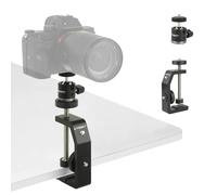 UTEBIT Supporto per Fotocamera con Morsetto a C e Vite 1/4", Testa a Sfera Orientabile 360° in Lega di Alluminio per Vlog, Live Streaming e Fotografia
