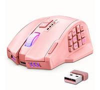 UtechSmart Venus Pro - Mouse da gioco MMO wireless, 16.000 dpi, sensore ottico