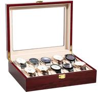 Uten 10 scomparti per orologi e gioielli, in legno