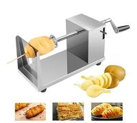 Uten Affetta Patate a Spirale, Affettatrice Spirale di Patate in Acciaio Inox con Manovella e Piedini in Gomma Antiscivolo per Frutta, Patate, Tornado Chips