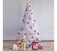 Uten Albero di Natale 150cm, Albero di Natale Artificiale in PVC Bianco, 450 Rami, Supporto In Metallo Staccabile, Stabile, Facile Montaggio, Adatto per Interni ed Esterni Decorazioni Natalizie