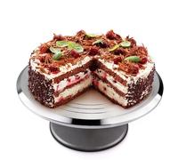 Uten, alzata girevole con piatto per torte, alzata per dolci, piatto girevole per pasticceria, biscotti, dolci glassati alluminio