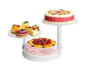 Uten Alzatina per Dolci, Alzata per Torte a 3 Piani, Supporto Torte a Piani Resistente e Riutilizzabile per Festa Matrimonio Compleanno, Color Bianco