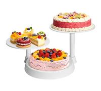 Uten Alzatina per Dolci, Alzata per Torte a 3 Piani, Supporto Torte | Piani Resistente e Riutilizzabile per Festa Matrimonio Compleanno, Color Bianco