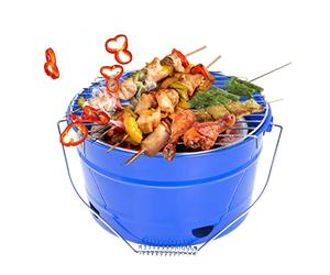 Uten - Barbecue a carbone da legno, secchio per barbecue, griglia da tavolo portatile, per griglia, giardino, campeggio, picnic, giardino all'aperto