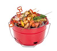 Uten Barbecue Carbone Portatile, Mini Barbecue, Secchio per Barbecue, Resistente al Calore, Senza PFOA&BPA, Griglia Barbecue per BBQ all'aperto Giardino Terrazza Campeggio Picnic