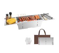 Uten Barbecue Carbonella Portatile e Pieghevole, BBQ Tavolo per Giardino | Non è Richiesta Alcuna Installazione, Acciaio Inox con Borsa per il Trasporto, Spiaggia, Campeggio, Escursionismo (M)