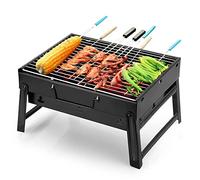 Uten Barbecue Portatile a Carbone, Mini Barbecue per 1-4 Persone, Griglia Pieghevole, L'acciaio Inossidabile Rinforzato è più Resistente, Barbecue da Tavolo, Giardino Terrazza Campeggio Picnic