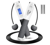 Uten Corda per Saltare Senza Cordone, Corda Salto Regolabile con Timer, Calorie Conta Elettronico LCD, Fitness/Perdita di Peso/Boxe/Altezza Lunga, Corda per Saltare Smart per l'Uomo Donna Bambini