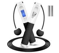 Uten Corda per Saltare Senza Cordone, Corda Salto Regolabile con Timer, Calorie Conta Elettronico LCD, Fitness/Perdita di Peso/Boxe/Altezza Lunga, Corda per Saltare Smart per l'Uomo Donna Bambini