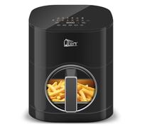 Uten Doppia Resistenza Friggitrice ad Aria 5,5 L Air Fryer Finestra 2000W | Schermo Colori, 14 Menu Preimpostati, Avvio Ritardato, Senza Girare Cibo, Griglia Anti-Schizzo Superiore, Facile da Pulire
