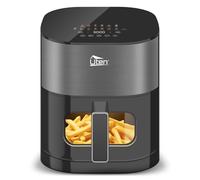 Uten Doppia Resistenza Friggitrice ad Aria 5,5 L con Finestra, Schermo Colori, 14 Menu Preimpostati, Avvio Ritardato, Filtro dell'olio, 2 Resistenza Controllare Indipendente, Cibo Senza Capovolgimento