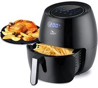 Uten Friggitrice ad Aria 6,5 Litri, Due Tipi di griglie, 1700W, Friggitrice Senza Olio con 8 Programmi, Air Fryer XXL, LED Touch Screen, 32 Ricette PDF, Senza PFOA&BPA