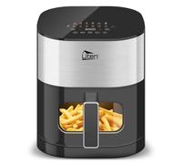 Uten Friggitrice ad Aria Doppia Resistenza 5,5 L Air Fryer Finestra 2000W | Schermo Colori, 14 Menu Preimpostati, Avvio Ritardato, Senza Girare Cibo, Griglia Anti-Schizzo Superiore, Facile da Pulire