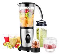 Uten Frullatore Smoothie, 5 in 1 Mini Blender Frullatori da Cucina, 220W Juicer per Frullato, Frullatore Portatile con Tritacarne, per Sport, Viaggi e Casa, 22000r/min, Fucco di Frutta e Verdura
