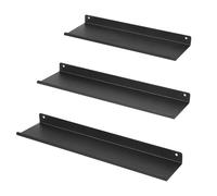 Uten Mensola da muro Metallo nero, Set di 3 Mensola da Parete per Camera da Letto, Soggiorno, Cucina, Bagno, Nero
