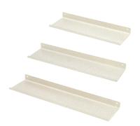 Uten Mensole da parete, mensole sospese in metallo, set da 3, mensole da parete per libri, decorazioni, soggiorno, camera da letto, bagno, cucina, Bianco con strisce d'oro