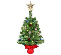 Uten Mini albero di Natale 70cm/27in, Albero di Natale Artificiale da Tavolo Con 2 Luci LED e Palle di Natale, Riutilizzabile, Per Decorazioni delle Feste di Natale Casa Ufficio