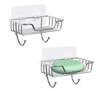 Uten Portasapone in acciaio inox 304, antiruggine, senza foratura, montaggio a parete, portasapone per bagno e cucina (confezione da 2)