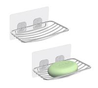 Uten Portasapone in Acciaio Inox 304, Portasapone Doccia, Senza Foratura, Supporto Ovale per Sapone da Parete per Bagno e Cucina (2 pcs)