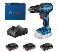 Utensile combinato a batteria BOSCH GSB 185-LI + 3 batterie da 2,0 Ah in valigetta 0615990N1Z