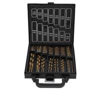 Utensile compatibile con set di punte elicoidali da 99 pezzi, acciaio ad alta velocità con rivestimento Ti, resistente all'usura, punta di taglio veloce, compatibile con metallo, legno e plastica