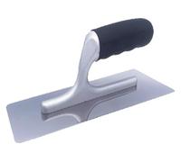 Utensile con manico da 9"X4" for finitura cemento Acciaio inossidabile placcato oro/argento Lega leggera Montaggio Gomma morbida(Silver,A)