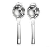 Utensile da cucina per albume, confezione da 2 | Le scanalature profonde impediscono la miscelazione, si adatta a uova grandi, separazione di gravità, metallo, essenziale