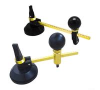 Utensile da taglio per vetro con ventosa di centraggio, lunghezza braccio regolabile e scala visibile per la selezione del raggio (200 mm)