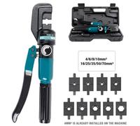 Utensile di crimpatura idraulico manuale, Pressa Idraulica 4-70mm² 4-6-8-10-16-25-35-50-70mm² Home Tools Pinze 10T Fai Da Te Crimpatura Terminali For Cavi(4-70mm-Blue)