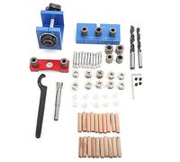 Utensile Falegnameria fori a tasca 3 in 1 - Dima spinatura legno con punte da 8, 10 e 15 mm - Guida per foratura precisa, per installazione mobili e lavori di falegnameria (B)