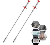 Utensile flessibile per raccogliere gli scarichi, 60 cm, 4 artigli, in acciaio inox, per rimuovere gli scarichi dei peli di serpente e intasamenti per lettiera, lavello da cucina, bagno, vasca da
