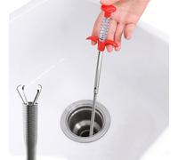 Utensile flessibile per raccogliere gli scarichi, 60 cm, 4 artigli, in acciaio inox, per rimuovere gli scarichi dei peli di serpente e intasamenti per lettiera, lavello da cucina, bagno, vasca da
