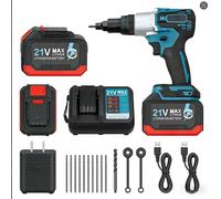 Utensile for dadi for rivetti a batteria 21V, pistola rivettatrice elettrica portatile for dadi M3-M12, rivettatrice alimentata a batteria for acciaio acciaio inossidabile alluminio