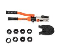 Utensile idraulico per pressare tubi, 10 T, con profilo a U e V, arancione | Pinza crimpatrice idraulica girevole a 360°, con 9 matrici U16-U32 V12-V28, per tubi in rame, tubi in acciaio inox