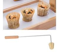 Utensile Malaysian Pie Tee di Lunga Durata, Facile da Usare con Rame, Acciaio Inossidabile e Faggio - Gadget Decorativo per Piatti Nonya del Sud-est Asiatico per Dolci