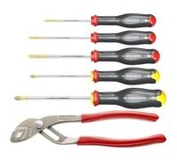Utensile Manuale Facom AT5.170PB Set 6 Pezzi Cacciaviti Punte Piatte Phillips Pinza Regolabile 46 mm