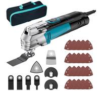 Utensile Multifunzione Oscillante, 300W Multiutensile Oscillante con 23 Accessori, 6 Velocità Variabile 10000-22000 giri/min Multitool, 3° Angolo di Oscillazione Multimaster