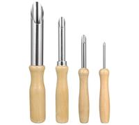 Utensile per Argilla Taglio Circolare, 4 Pezzi per Ceramica e Scultura | Acciaio Inox e Legno, Aperture Nette e Rotonde, per Ceramica, Pasta Polimerica, Laboratori