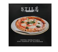 Utensile per Barbecue in Acciaio Inox, Stilé Collection: eleganza, resistenza e performance per una braciata davvero perfetta (Pietra Refrattaria Tonda con Piatto in Alluminio)