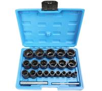 Utensile per Cuscinetti e Boccole Estrattore Set di 22 estrattori per bulloni rotti e danneggiati, con attacco da 1/2" e 3/8" e bussola per la rimozione di bulloni e dadi.